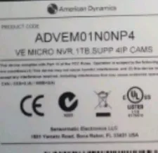 AMERICAN DYNAMICS ADVEM01N0NP4 VIDEOEDGE MICRO NVR POE SECURITY CAMERA RECORDER