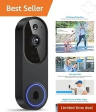Smart Wireless Video Doorbell with Motion Alerts & Crystal Clear Night Vision