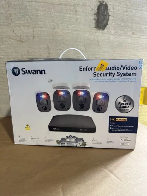 New Swann DVR8-5680 4K / 2TB / 4X Bullet Enforcer Analog CCTV Cameras
