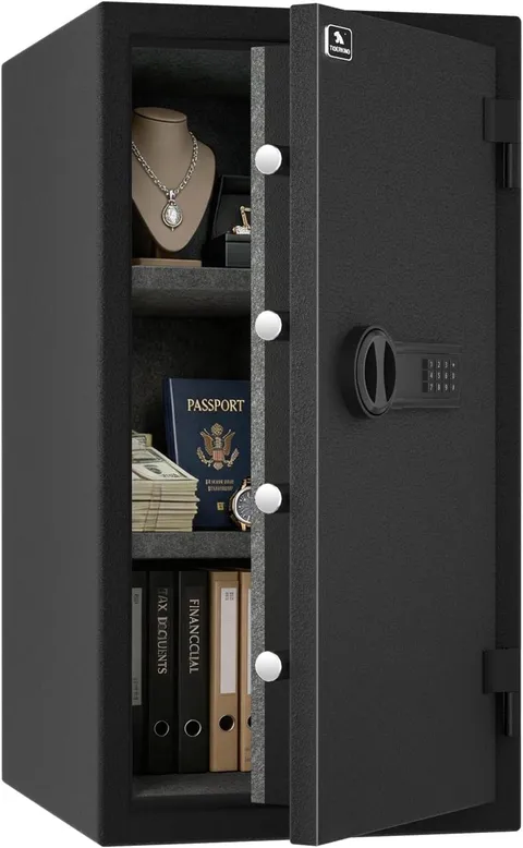 TIGERKING Fireproof Safe for Home Office, 3.47 Cu Ft Heavy Steel Security Safe w