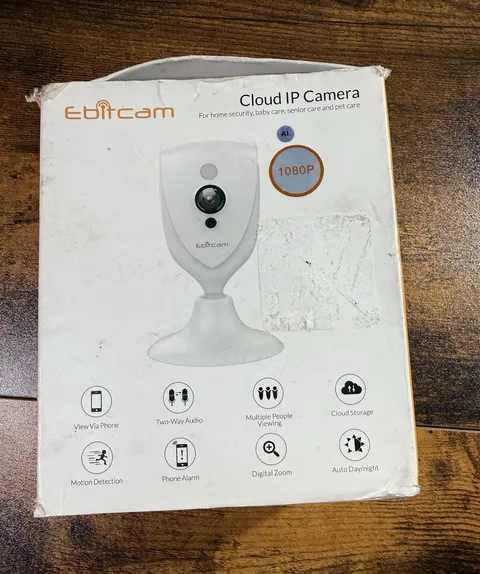 Ebitcam Cloud IP Camera 1080p Wi-Fi Indoor IP Security Cam, Motion, 2-Way, Cloud