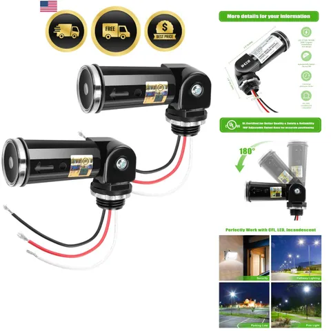 2-Pack, Dusk to Dawn/Day Night Sensor, Photoelectric Switch, Photo Cell Senso...