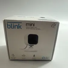 Blink Mini Compact Indoor Plug-In Smart Security Camera 1080p HD NEW