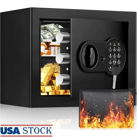 Digital Safe Waterproof Fireproof Anti-Theft Alarm Removable Shelf Security Box
