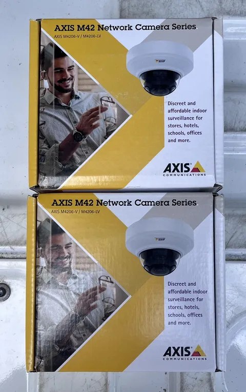 (2) Axis M4206-LV Indoor/Outdoor Network Security Camera System White