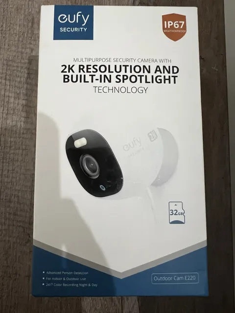 eufy Security Outdoor Cam E220, All-in-One Outdoor Security Camera 2K Resolution