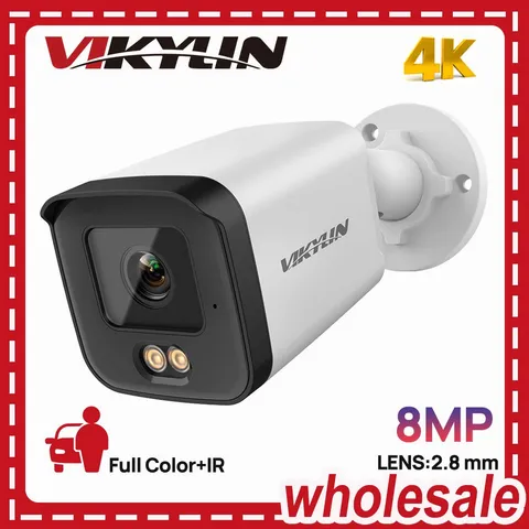 Vikylin 8MP Dual Light POE Camera 4K Full Color IP Camera Outdoor Onvif Audio US