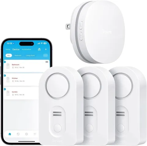 Govee WiFi Water Leak Detector 3-Pack Smart Sensor Alarm App Alerts | New Sealed