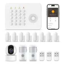 Home Security System 8 Contact Sensors 2 Motion 1 PTZ Camera - No Monthly Fees