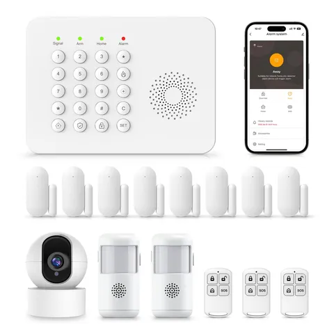 Home Security System 8 Contact Sensors 2 Motion 1 PTZ Camera - No Monthly Fees