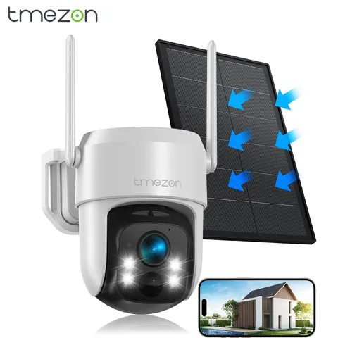 3MP Solar Battery Powered Camera WIFI Security 2K PTZ Outdoor IP66 Waterproof