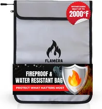 Fireproof and Water-Resistant Bag with Two Pockets and Secure Zipper – 15" X 11"
