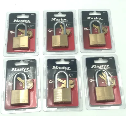 Master Lock 140DLF Padlock Level 4 Security Brass Keyed Locks Lot of 6 NEW