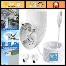 Eave Mount with 20ft Power Cable for Floodlight Cameras - Compatible with Ring,