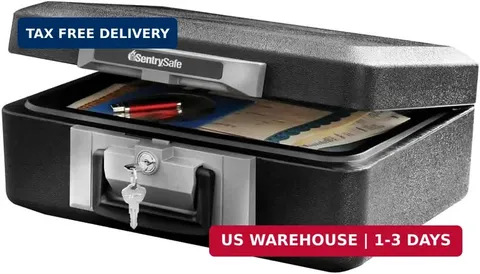 Fireproof Safe Box with Key Lock, Chest Safe with Carrying Handle to Secure Mone