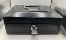 Vintage Sentry Safe Cash Box Locking  With key and Money Tray - Black