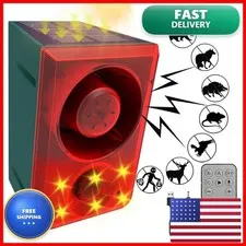 ChunHee Solar Outdoor Motion Sensor Alarm Dog Barking Gunshot Sound 130dB SL16