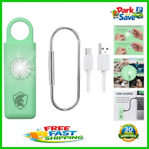 Lightweight Lime Personal Alarm with Push Button Flashlight - 90 Days Charge