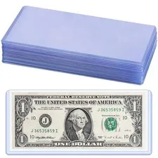 15PCS Banknotes Top-Insert Holders - Currency PVC Transparent Bill Money Top-...