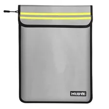Fireproof Waterproof Money Document Bag 15"x11" Safe Zipper Reflective Gray