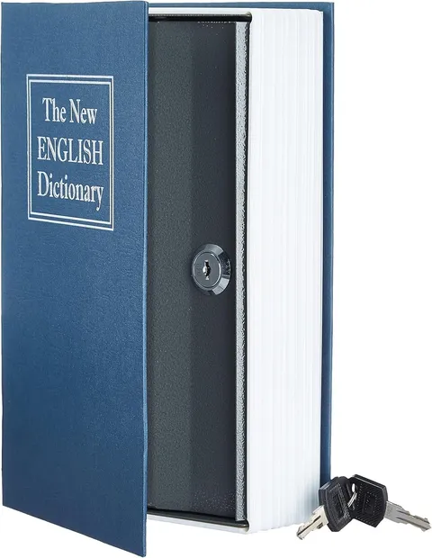 Portable Diversion Book Safe Secret Hidden Lock Box W/ Key Lock Valuables Hidden