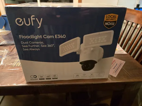 eufy Security Floodlight Camera E340 Wired 3K PTZ Dual 360 Camera Dual-Band