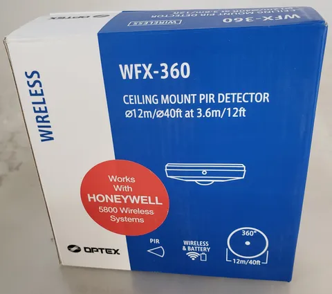 Optex WFX-360HW Ceiling Mount Wireless PIR Director 12m/40ft at 3.6m/12ft *NEW*