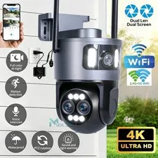 8MP 4K WiFi Security Camera: Dual Lens, 10X Zoom Outdoor PTZ Home Cam* US STOCK