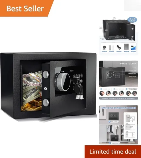 Compact Security Safe with Keypad and Alarm System - Perfect for Home or Office