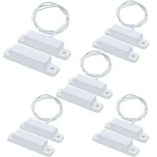 WESUA 5 Sets Magnetic Contacts Wired Window Door Contact Sensor Magnetic Reed...