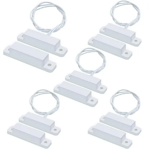 WESUA 5 Sets Magnetic Contacts Wired Window Door Contact Sensor Magnetic Reed...