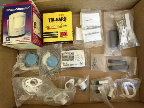 20 Pc Vintage Security Alarm Parts Lot NOS Sentrol PIR Trigard Ademco
