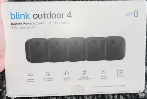 Blink Outdoor 4 Wireless Security Camera System 5 Cameras Wi-Fi Alexa Night HD