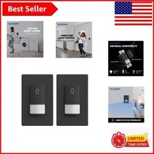 Matte Black Motion Activated Light Switch for LED/CFL/Incandescent - 2-Pack