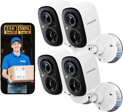 2.5K Wireless Home Security Cameras 4-Pack, Outdoor Wifi Free AI Person Detectio