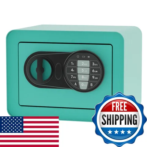 OUSURO Small Safe Box with Digital Keypad - Blue