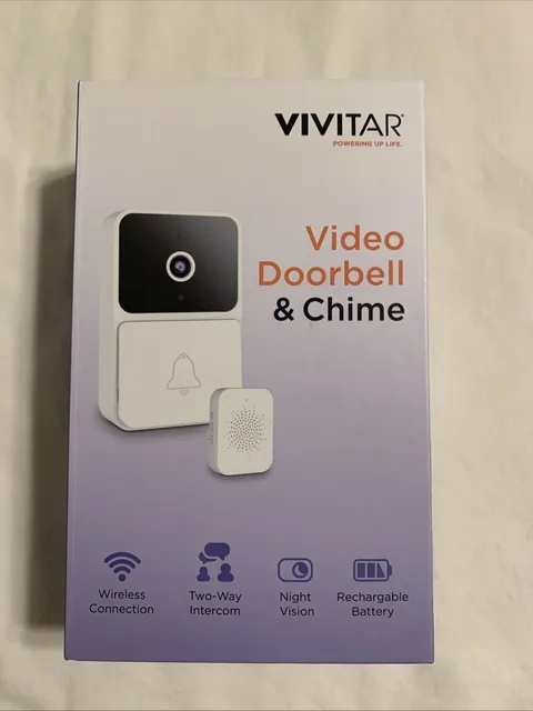 Vivitar Security Video Doorbell & Chime Kit WIFI White DB201 NOC - NEW SEALED