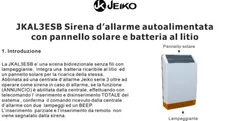 JEIKO JKAL3ESB BIDIRECTIONAL OUTDOOR SIREN WITH SOLAR PANEL LITHIUM BATTERY