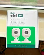 Blink Mini 2K+ (newest model) 2 Cameras - White - Brand New!!