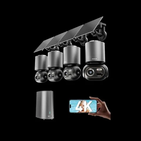 BOTSLAB w510 4K Security Cameras Wireless Outdoor, 4 Cam-Kit Solar for Home Ai