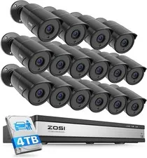 ZOSI 16CH 3K Lite 16 x 1080P Cameras Security Camera System Audio AI Detect 4TB