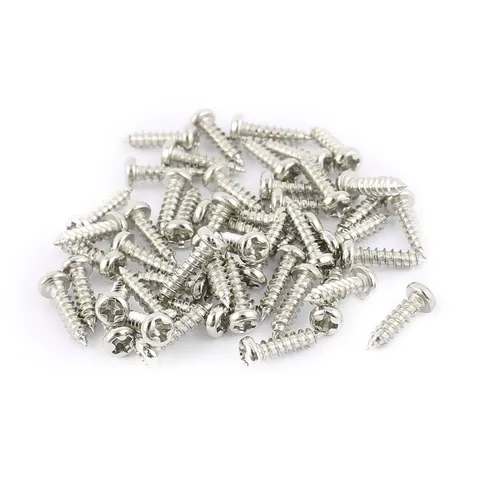 50pcs M2 x 8mm Stainless Steel Phillips Circular Head Screws Bolts