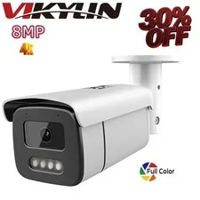 VIKYLIN CCTV Full Color Ethernet Wired 8MP 4K Security POE Camera Outdoor ONVIF