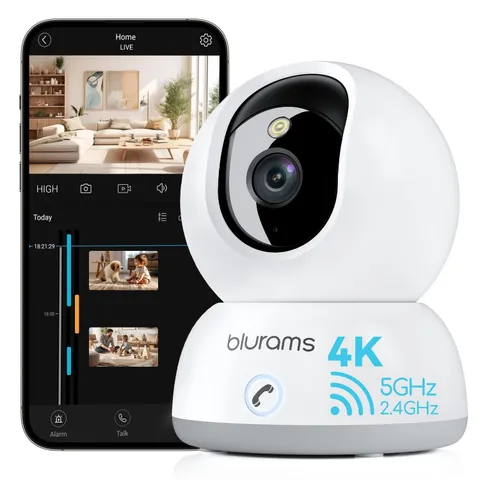 Cameras for Home Security, 2K Pet Camera with Phone App, 360° PTZ Indoor Came...