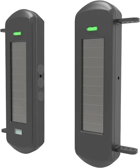 HTZSAFE Solar Wireless Outdoor Photoelectric 3 Beam Sensor Waterproof(Ip66)