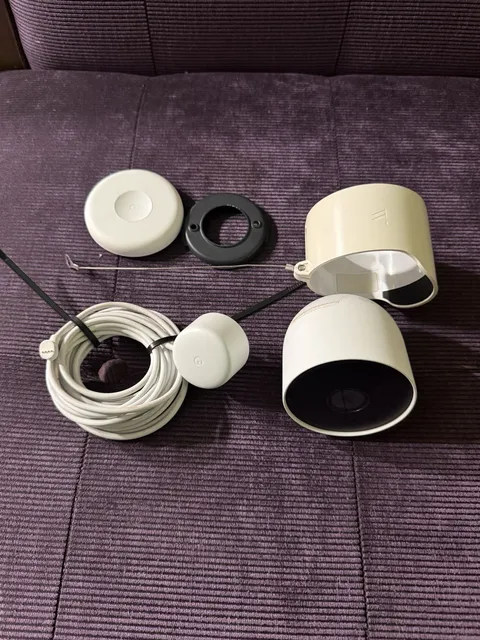 Google G3AL9 Nest Cam Wireless Battery W 16 Ft Power Cable And Anti Theft Mount