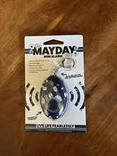 MAYDAY Mini Self Defense Alarm on a Keychain, 100 dB, Floral Blue, NEW