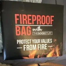 THEGOODSTUFF Large Fire Safe Fire Resistant Bag 60 Min Combo Lock Black