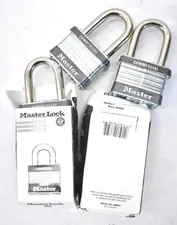 Lot of 4 Master Lock Laminated Steel Padlocks 4 Pin 2"x1-1/2" 5KALF#A956 NO KEYS