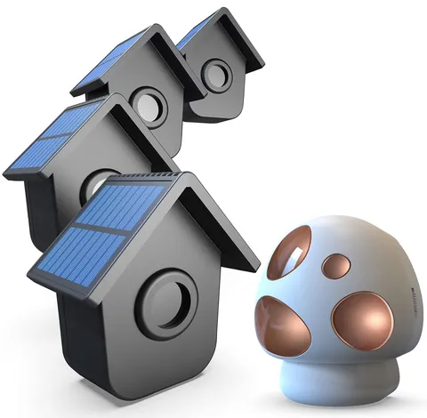 Solar Driveway Alarm 1/2 Mile Long Range - 1 Receiver + 4 Sensors Outdoor Weathe